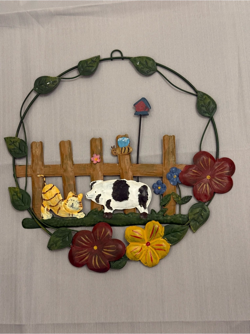 Whimsical Farm Animal Metal Wall Decor - Multicolor